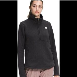 The North Face Women's Crescent 1/4 Zip pullover black sweater outdoor hiking